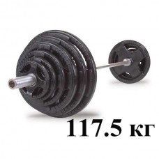 Штанга олимпийская наборная 117.5 кг Body-Solid с обрезиненными черными блинами (с хватами) и грифом 218 см (замки в комплекте) в Москве Штанга олимпийская наборная 117.5 кг Body-Solid с обрезиненными черными блинами (с хватами) и грифом 218 см (замки в комплекте) в Москве