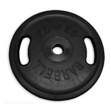 Блин обрезиненный MB Barbell Евро - Классик 25 кг, с ручками, черный ф50 мм в Москве Блин обрезиненный MB Barbell Евро - Классик 25 кг, с ручками, черный ф50 мм в Москве