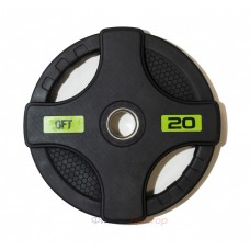 Диск олимпийский обрезиненный черный с двумя хватами 20 кг Original Fit.Tools ф50 мм в Москве Диск олимпийский обрезиненный черный с двумя хватами 20 кг Original Fit.Tools ф50 мм в Москве