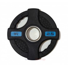 Диск олимпийский обрезиненный черный с двумя хватами 2.5 кг Original Fit.Tools ф50 мм в Москве Диск олимпийский обрезиненный черный с двумя хватами 2.5 кг Original Fit.Tools ф50 мм в Москве