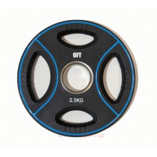 Диск олимпийский полиуретановый черный с четырьмя хватами 2.5 кг Original Fit.Tools ф50 мм в Москве Диск олимпийский полиуретановый черный с четырьмя хватами 2.5 кг Original Fit.Tools ф50 мм в Москве