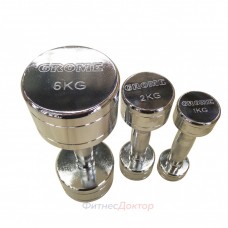 Гантельный ряд 1-10 кг (10 пар) с шагом 1 кг, хромированный, профессиональный GROME DВ124 в Москве Гантельный ряд 1-10 кг (10 пар) с шагом 1 кг, хромированный, профессиональный GROME DВ124 в Москве