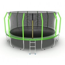 Батут EVO JUMP Cosmo 16ft (4.88 м) зеленый, с внутренней сеткой и лестницей  в Москве