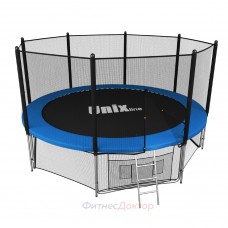 Батут пружинный с защитной сеткой UNIX line 14 ft outside (синий) в Москве Батут пружинный с защитной сеткой UNIX line 14 ft outside (синий) в Москве