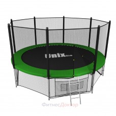 Батут пружинный с защитной сеткой UNIX line 14 ft outside (зеленый) в Москве Батут пружинный с защитной сеткой UNIX line 14 ft outside (зеленый) в Москве
