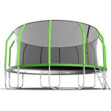 Батут EVO JUMP Cosmo 12ft (Green) с внутренней сеткой и лестницей в Москве