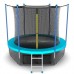 Батут EVO JUMP с внутренней сеткой и лестницей, диаметр 8ft (морская волна) + нижняя сеть в Москве