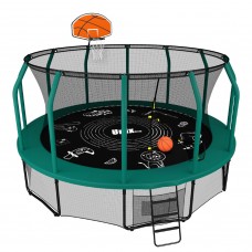 Батут пружинный с защитной сеткой UNIX line SUPREME GAME 16ft (зеленый / синий) в Москве