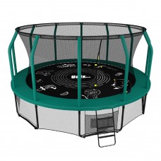 Батут каркасный UNIX line 12 ft (3.66 м) SUPREME GAME (green) с внутренней защитной сетью, зеленый в Москве