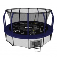 Батут каркасный UNIX line 14 ft (4.27 м) SUPREME GAME (синий) с внутренней защитной сетью и лесницей в Москве